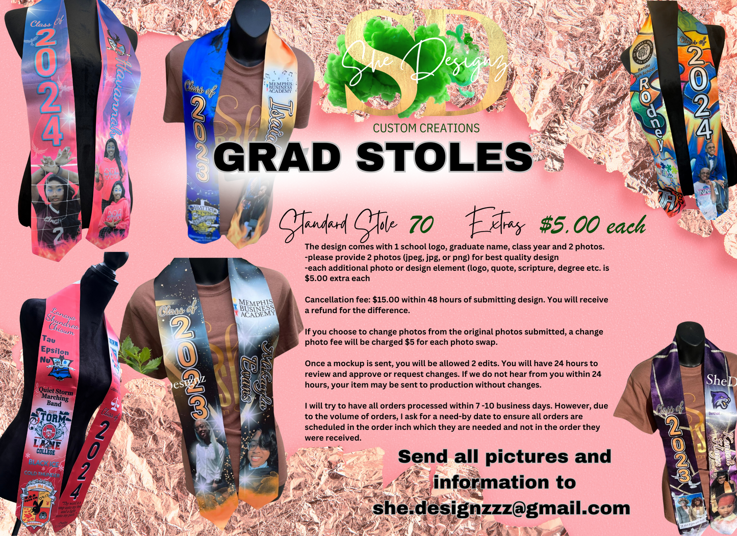Custom Graduation Stole