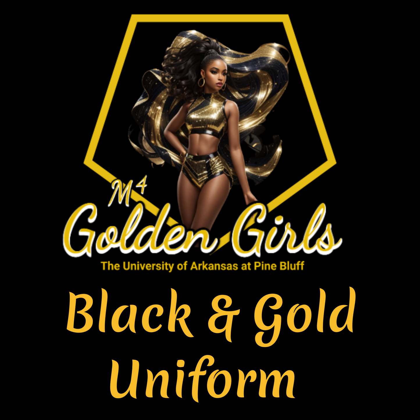 UAPB GOLDEN GIRLS BLACK & GOLD UNIFORM