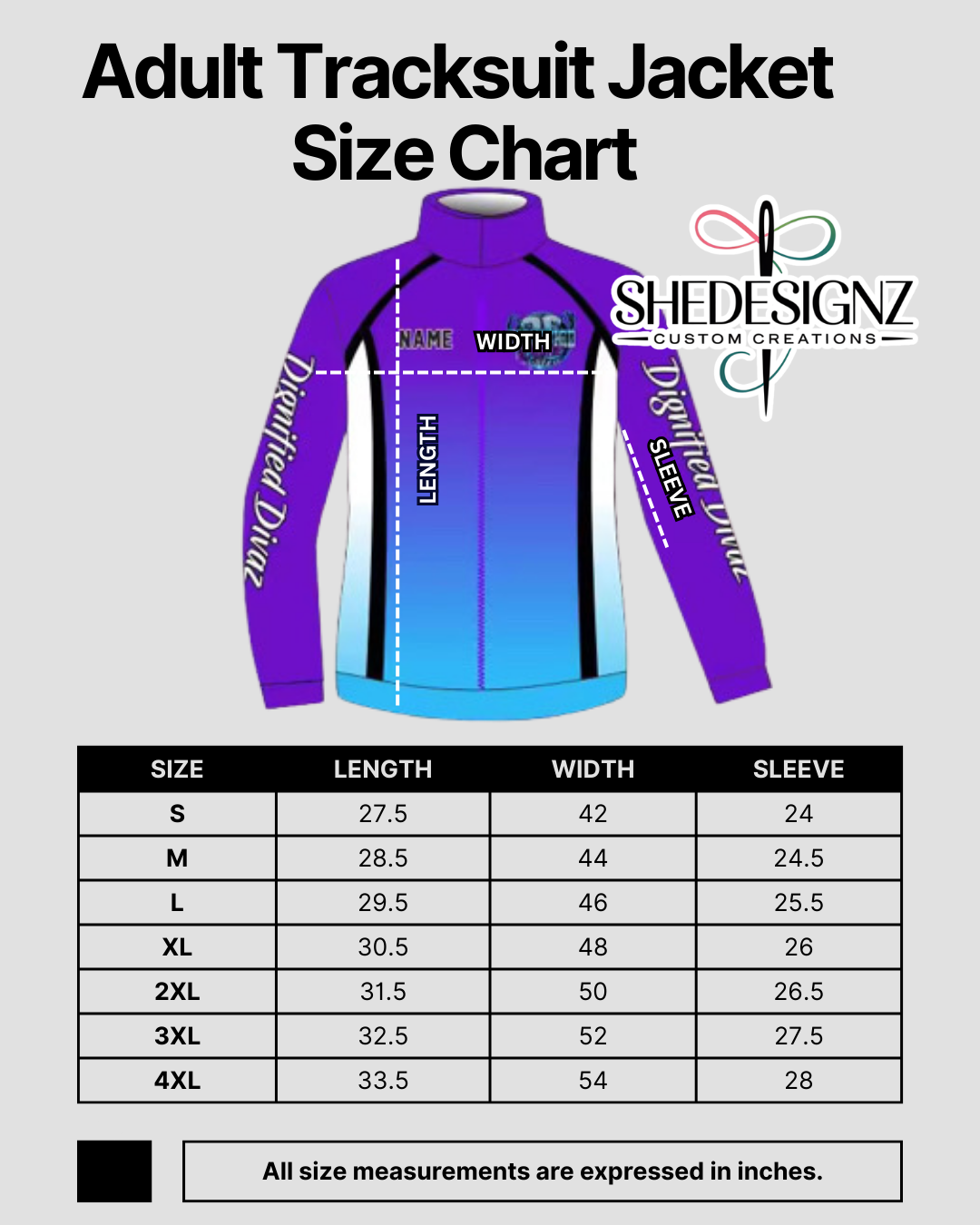 Dignified Divaz Tracksuit  & Shirt - ADULT SIZE