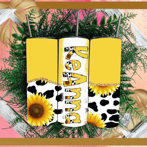 Sunflower Cow Patch Tumbler